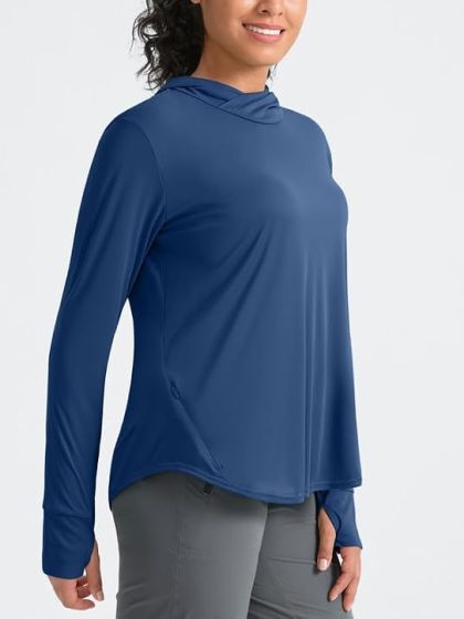 Women's Sun Protection Shirt UPF 50+ Lightweight Hoodie for Hiking