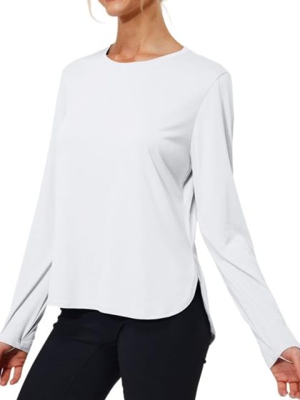 Women's Sun Protection Shirts UV SPF UPF 50+ Long Sleeve Rash Guard Hiking Running Quick Dry Lightweight
