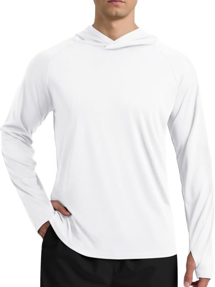 UPF 50+ Fishing Shirts for Men - Long Sleeve UV Sun Protection Hoodie