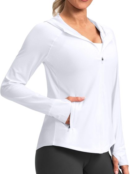 Women's UPF50+ Sun Hoodie Jacket Long Sleeve Hiking Fishing Shirt