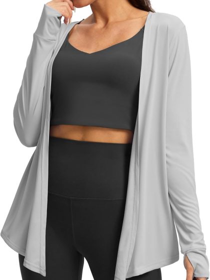 Women's UPF 50+ Sun Shirt Long Sleeve UV Sun Protection Shirts Lightweight Cardigan for Women with Pockets SPF Swim Cover Up