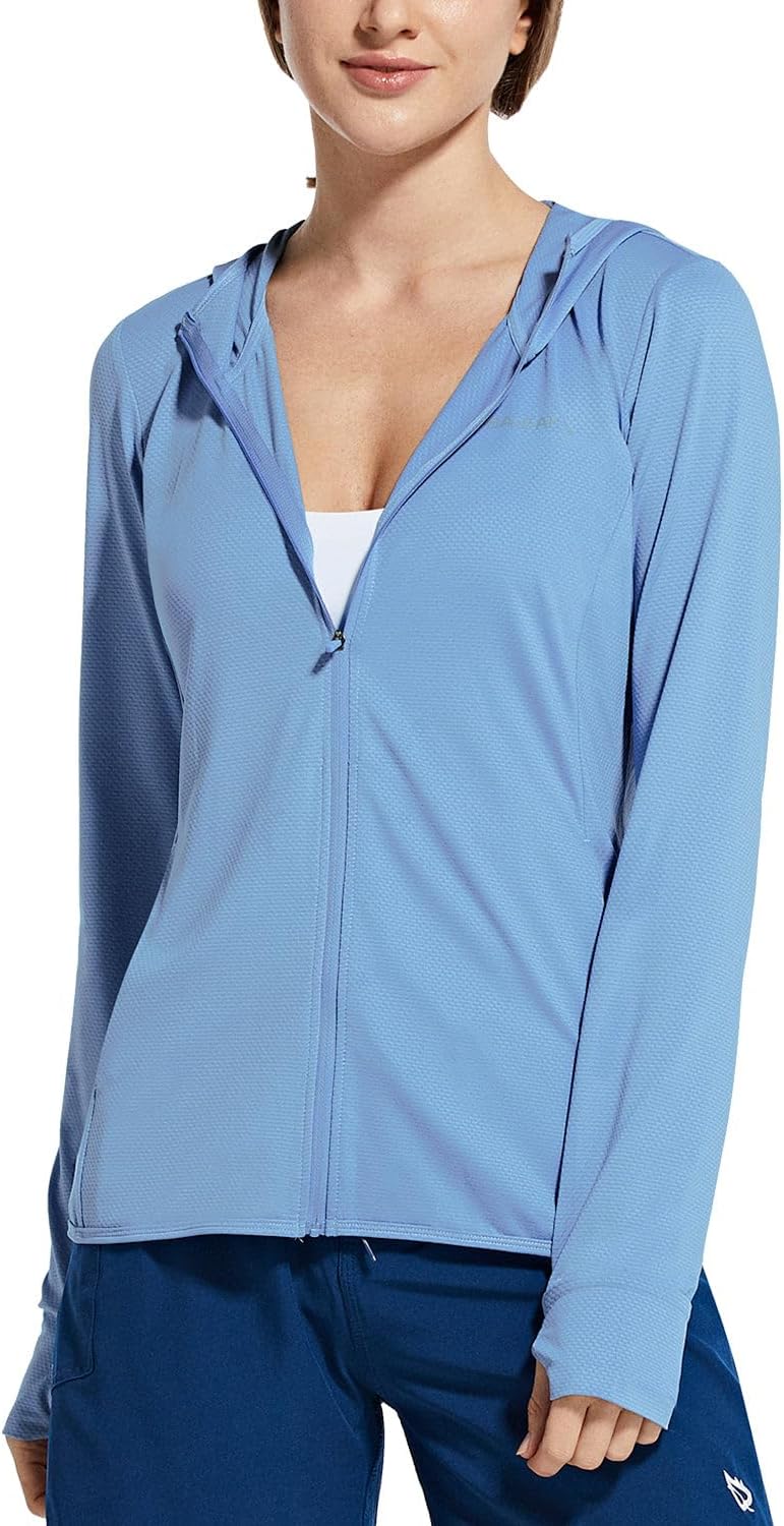 Women's Sun Protection Hoodie Jacket UPF 50+ Full Zip with Pocket